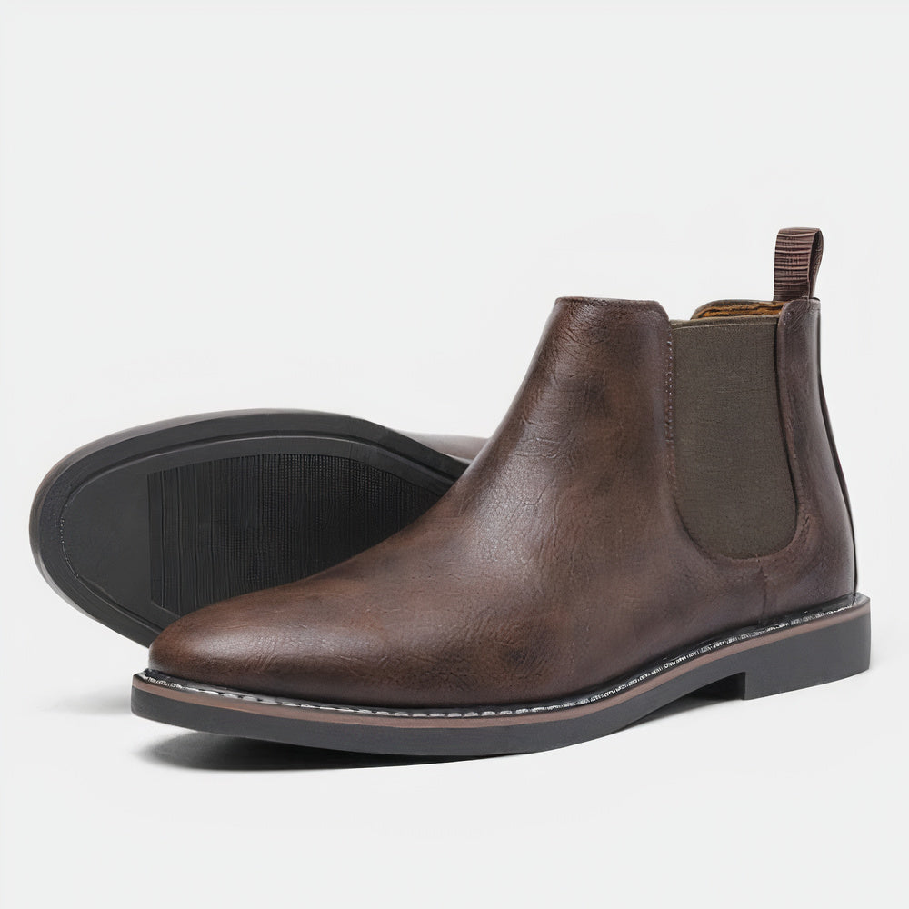 Gerno - Botas Chelsea de piel para hombre