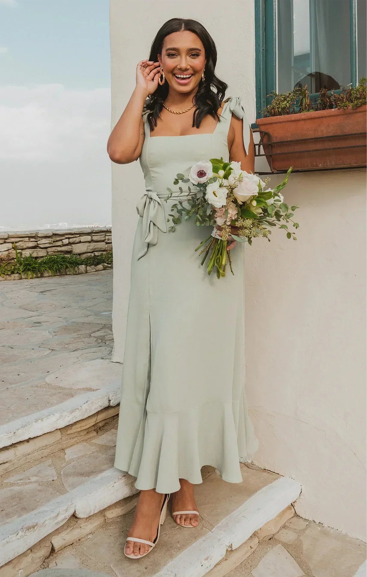 Lidia - Vestido de moda elegante de las señoras del verano con la falda del temperamento de la cuerda