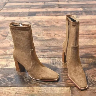 Miley - Botas elegantes con cremallera lateral para mujer