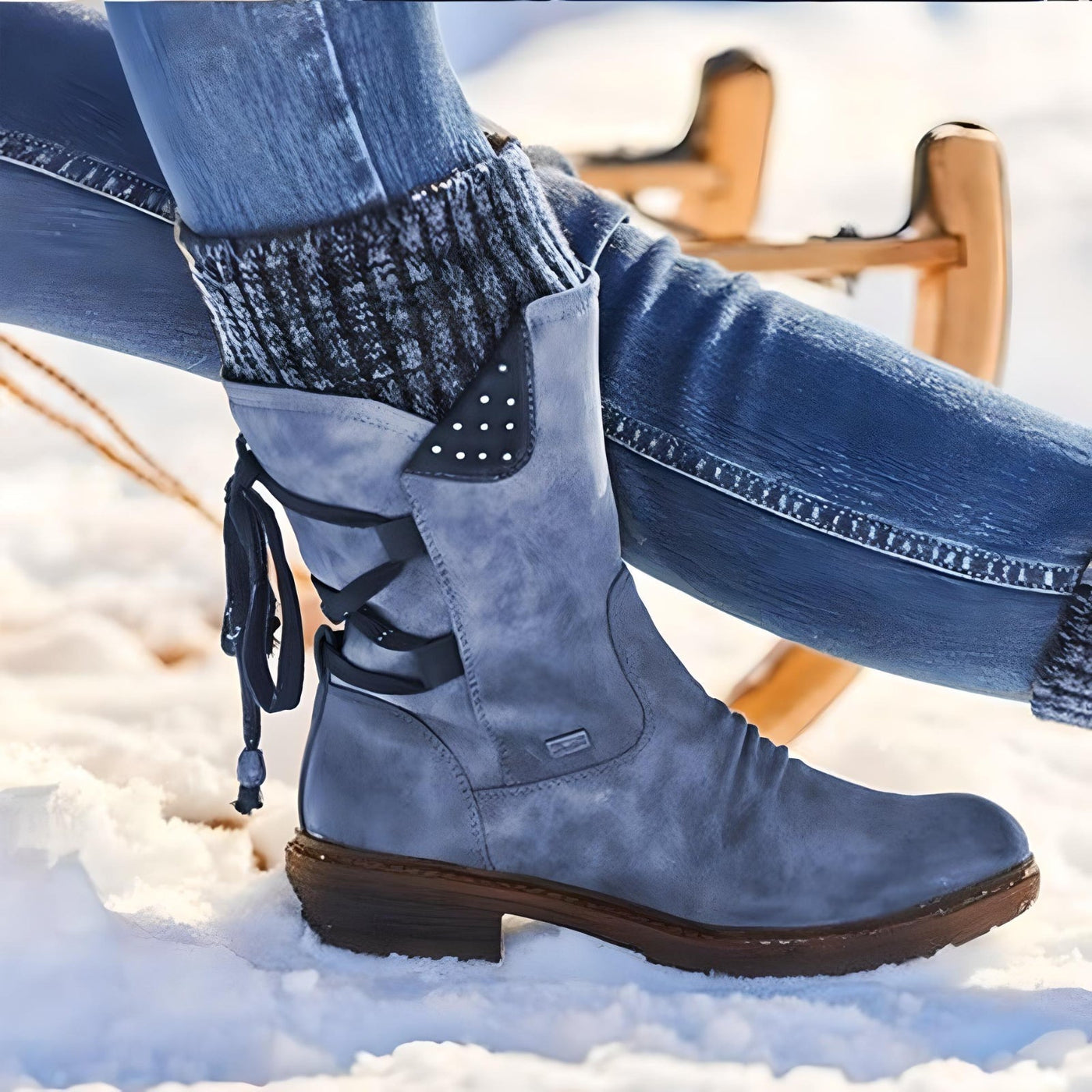 Wallace - Botas de nieve con cordones