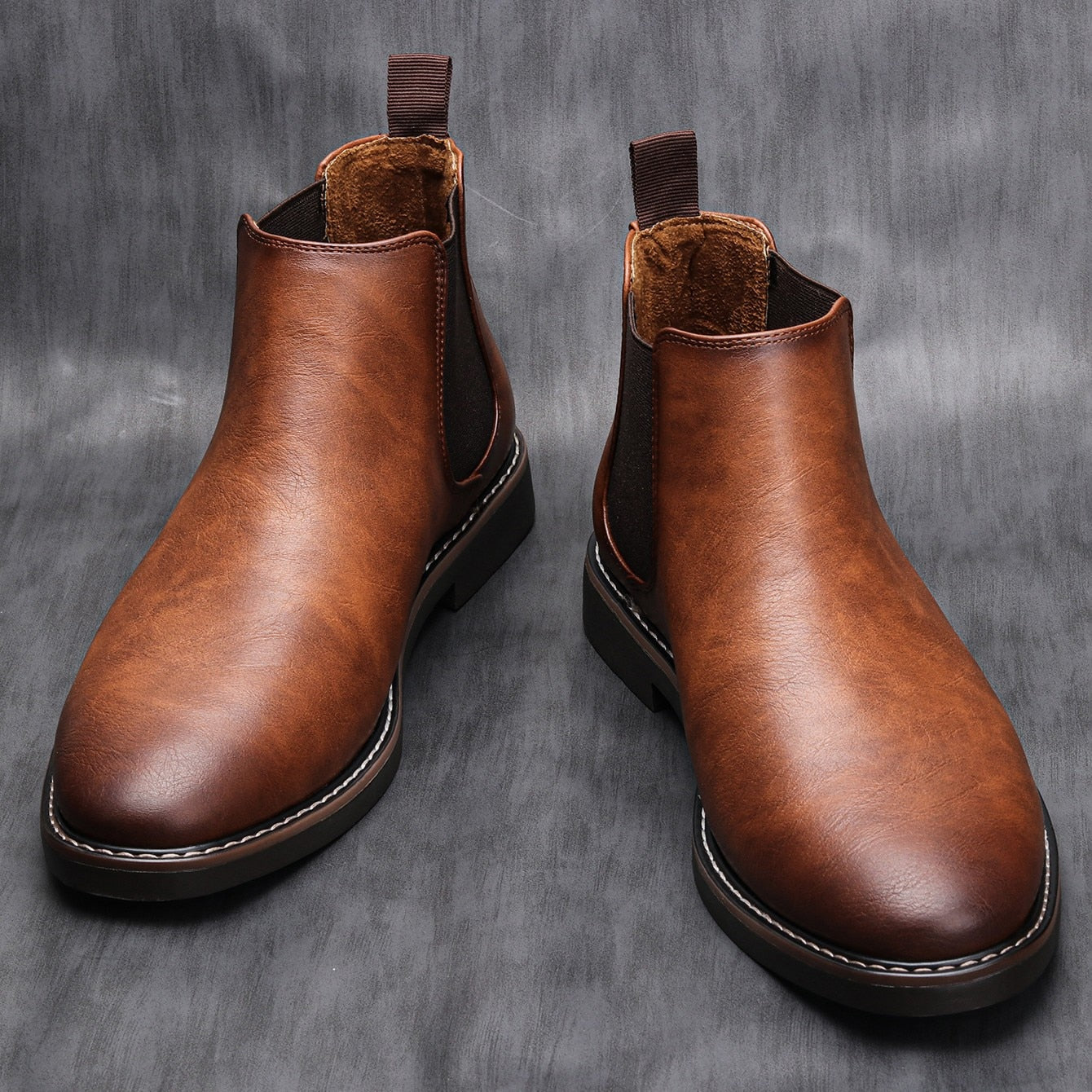 Gerno - Botas Chelsea de piel para hombre