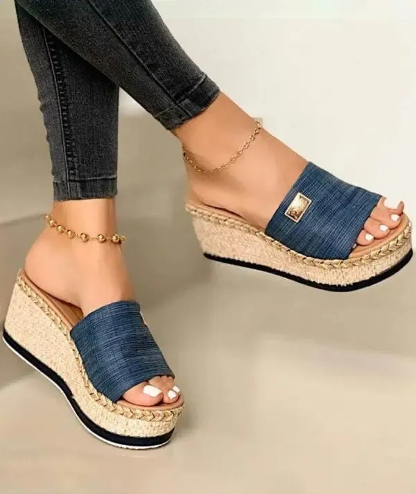 Olivia - Sandalias con cuña y puntera abierta