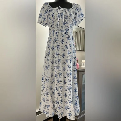 Lara - Vestido midi con escote cuadrado estampado floral