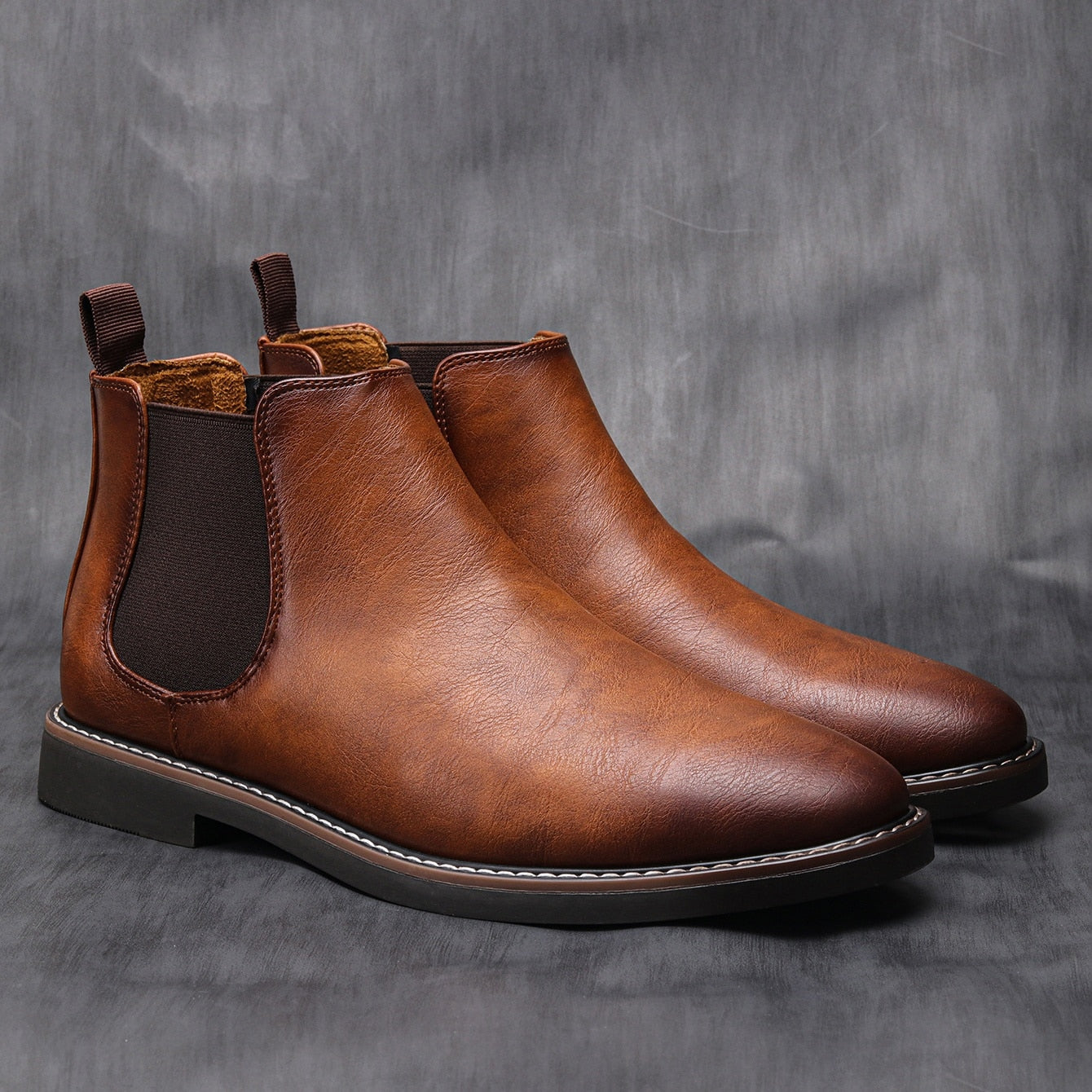 Gerno - Botas Chelsea de piel para hombre